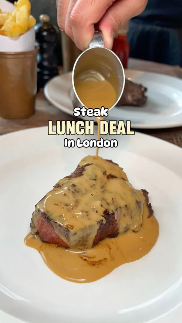 The video showcases Hawksmoor, a steak restaurant in London, promoting their lunch deal. It features a delicious-looking rump steak with a sauce, beef-dripping chips, and a cocktail. The restaurant's interior and exterior are also shown. The deal is highlighted as being protein-packed and available until the end of January, from Monday to Saturday at lunchtimes.