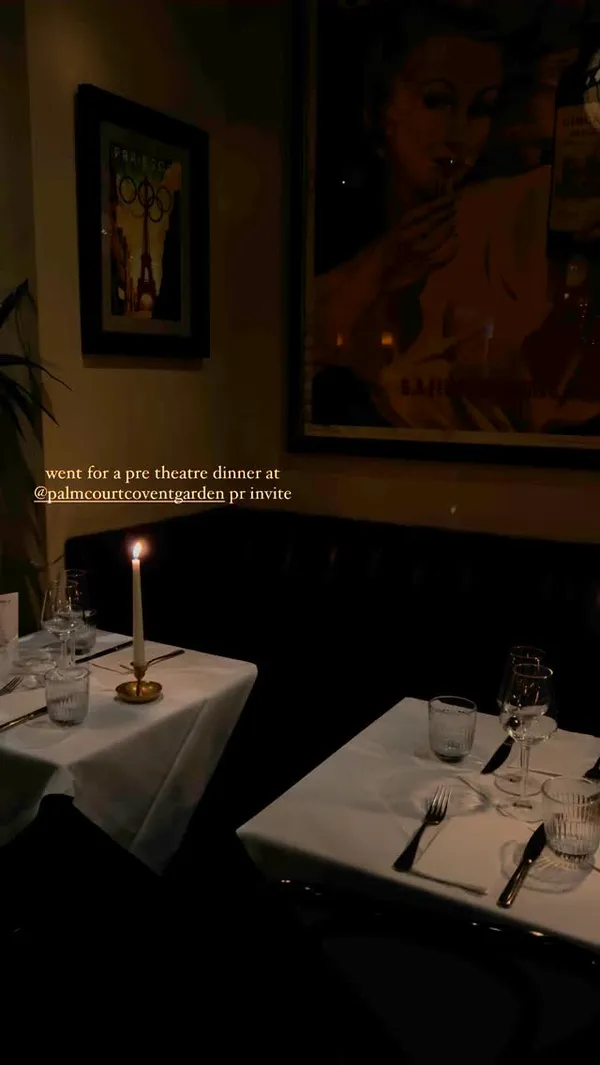 went for a pre theatre dinner at @palmcourtcoventgarden pr invite