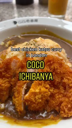 Delicious chicken katsu curry with omurice at Coco Ichibanya, London. Perfectly crispy and flavorful. #LondonFood