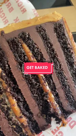 Decadent chocolate caramel cake from GET BAKED® in Leeds, a must-try for dessert lovers.