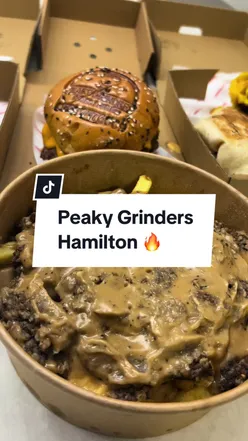 Delicious loaded fries and smash burgers at Peaky Grinders cafe in Hamilton, a must-try lunch spot in Lanarkshire.