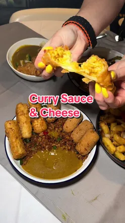 Feast of Chinese food in Glasgow drenched in delicious curry sauce at Ho's Chinese.