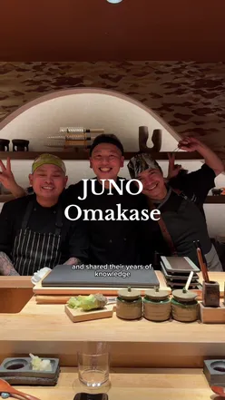 Intimate Omakase dining for 6 at Juno, Notting Hill, London. Japanese-Mexican fusion cuisine with sake and wine pairings.