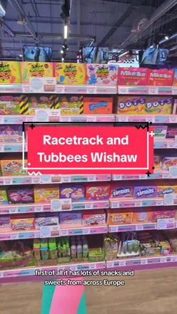 Delicious desserts at Tubbees in Wishaw, featuring colorful treats and a vibrant racetrack theme.