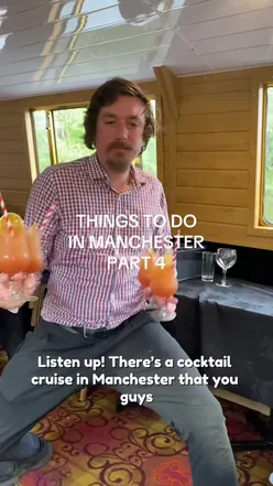 Pink cocktails on a 90s themed cruise in Manchester by The Liquorists, featuring 7 cocktails and themed food for 3 hours.