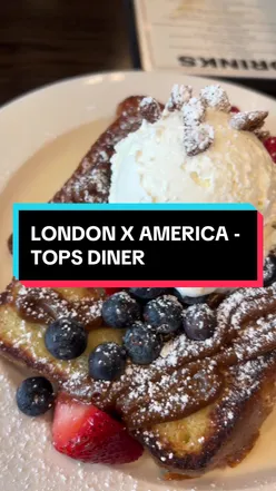 Delicious French toast topped with syrup at Tops Diner, perfect American breakfast for foodies and UK visitors.
