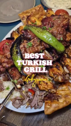 Turkish grill feast with mixed meze, lamb & chicken platter, and Turkish tea at Gokyuzu, Park Royal. Delicious and aromatic.