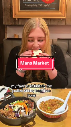 Colorful spread of Chinese dishes and fruity cocktails at MANS Market's bottomless brunch in Leeds.
