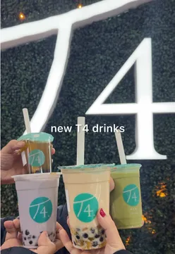 Mango milk tea and coffee drinks from T4, featuring boba pearls, launched in London. #bubbletea #boba