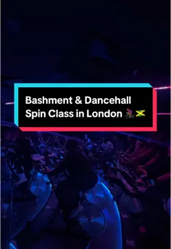 Fiona Cuff leads a Bashment & Dancehall spin class at Digme Fitness Moorgate, London. Energetic cycling with Caribbean vibes.