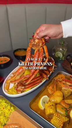 Spicy prawns platter with lobster and crab, Birmingham seafood boil, halal, vibrant and flavorful.