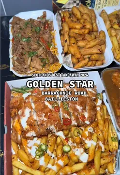 Delicious Chinese takeaway dishes from Golden Star in Baillieston, Glasgow, including salt and chilli beef chow mein.
