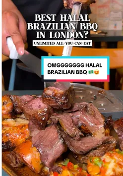 Juicy halal Brazilian BBQ at Preto, London; all-you-can-eat beef, lamb, chicken, salads, and unique chocolate fudge flan.