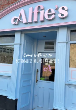 Bottomless brunch spread at Alfie's Bar & Kitchen in Newcastle with drinks and breakfast dishes.