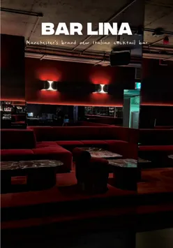 Interior of Bar Lina, Manchester's newest Italian cocktail bar, featuring elegant decor and a vibrant atmosphere.