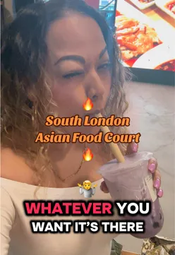 New Croydon food court with diverse Asian cuisine: sushi train, Carlsberg bar, Korean BBQ, bubble tea, biryani, dim sum, curry.