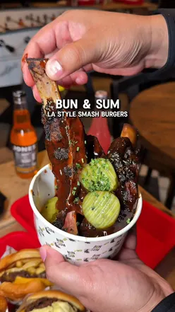 Halal LA-style smash burgers with a juicy patty and crispy edges, popular among London foodies.