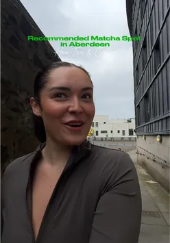 Delicious matcha drink topped with strawberries at Hea Aberdeen, perfect for cozy days in the city.